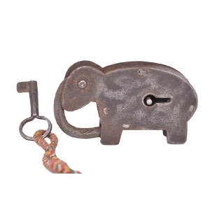 Iron Elephant Shape Padlock - Lalji Handicrafts