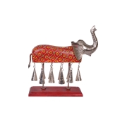 Wooden Metal Elephant Figurine Bell -Lalji Handicrafts